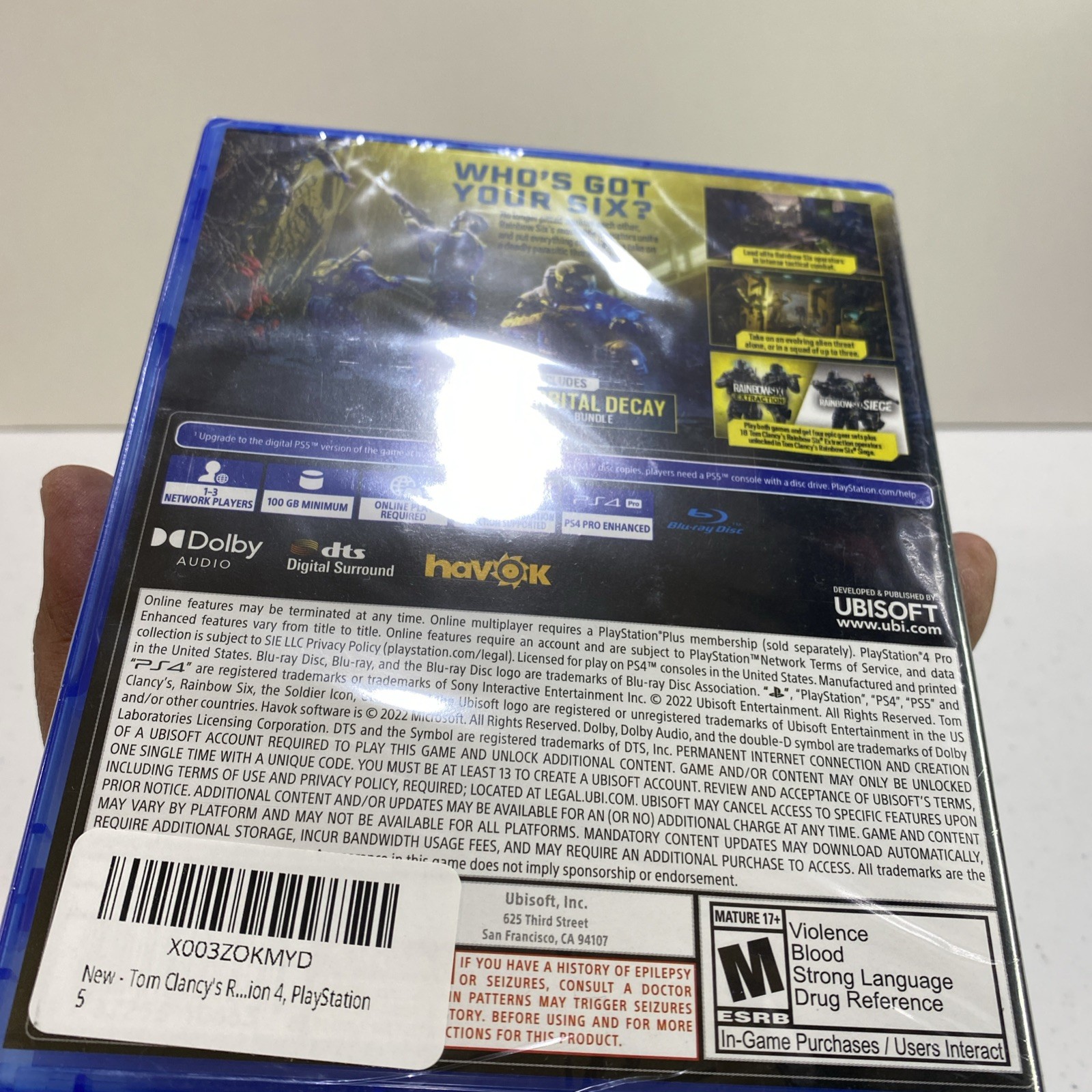 Tom Clancys’ Rainbow Six Extraction (PS4) NEW Factory Sealed ￼