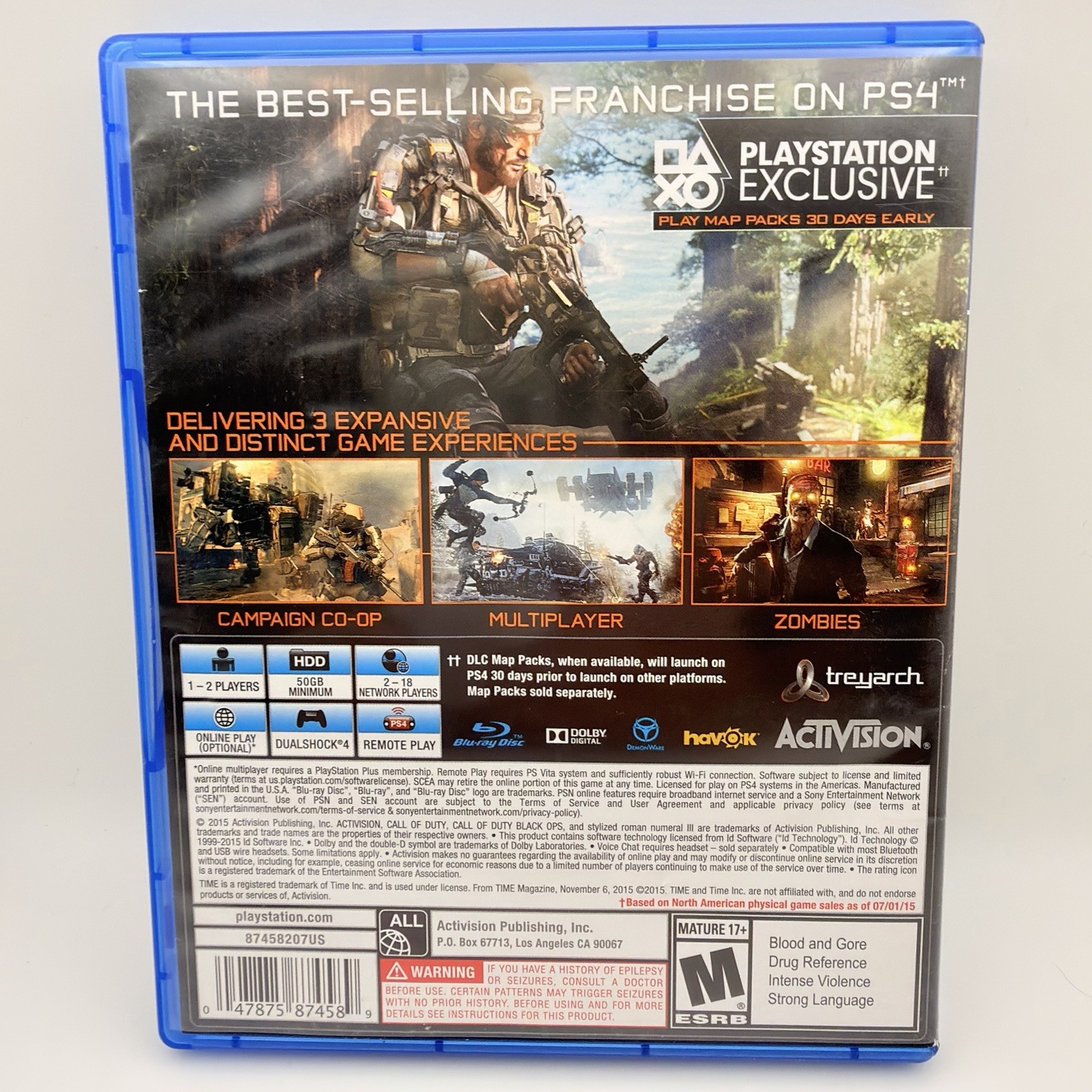 CALL OF DUTY: Black Ops 3 – Sony PlayStation 4 Edition PS4 Game & Case No Manual