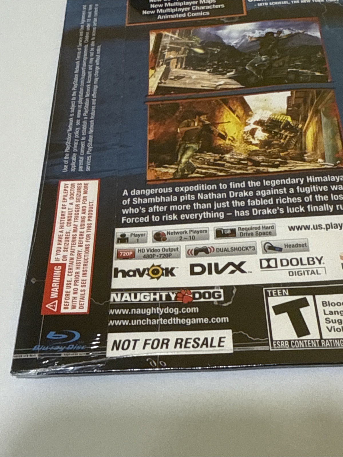 Uncharted 2: Among Thieves PS3 Brand New & Factory Sealed! Cardboard Sleeve Case