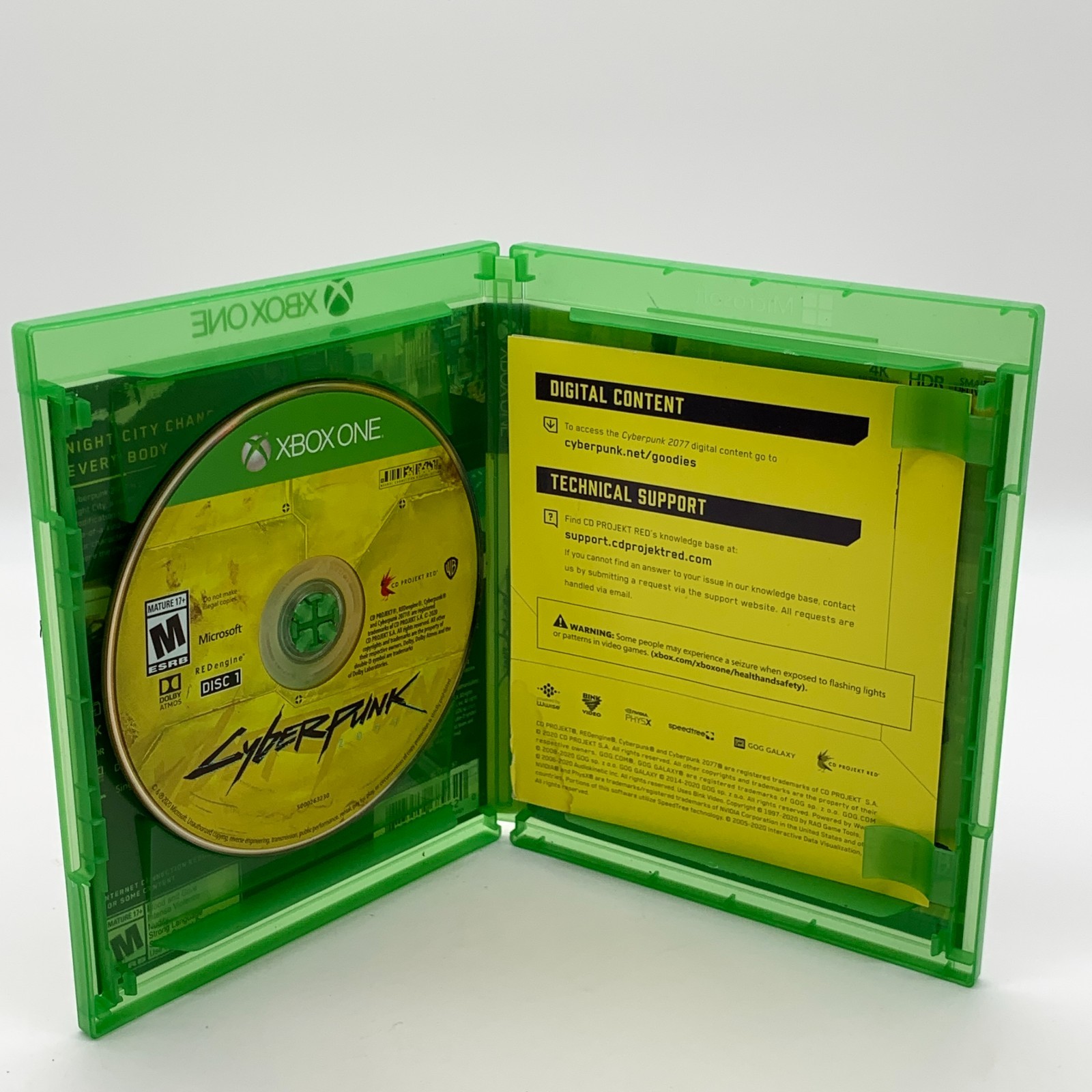 Cyberpunk 2077 Xbox One Complete 2 Disc Set w/ Case Tested CD Projekt Red J1