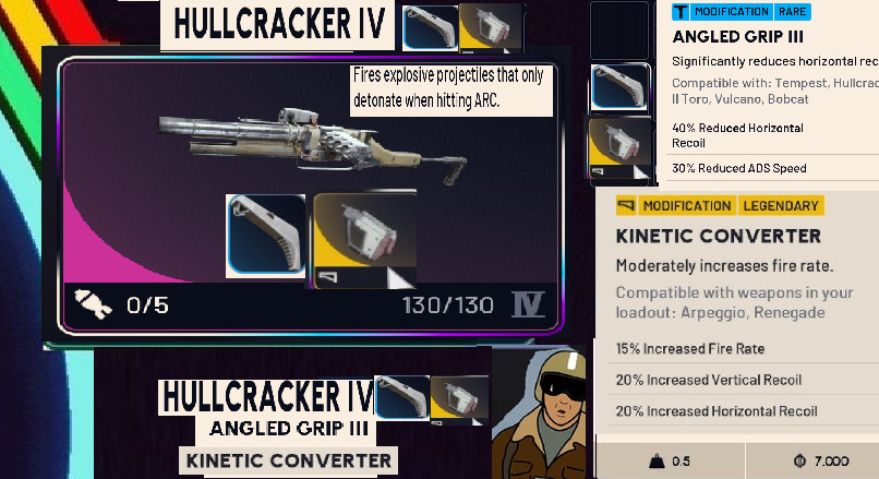 ARC RAIDERS -HULLCRACKER IV & KINETIC CONVERTER & ANGLED GRIP III – hull cracker