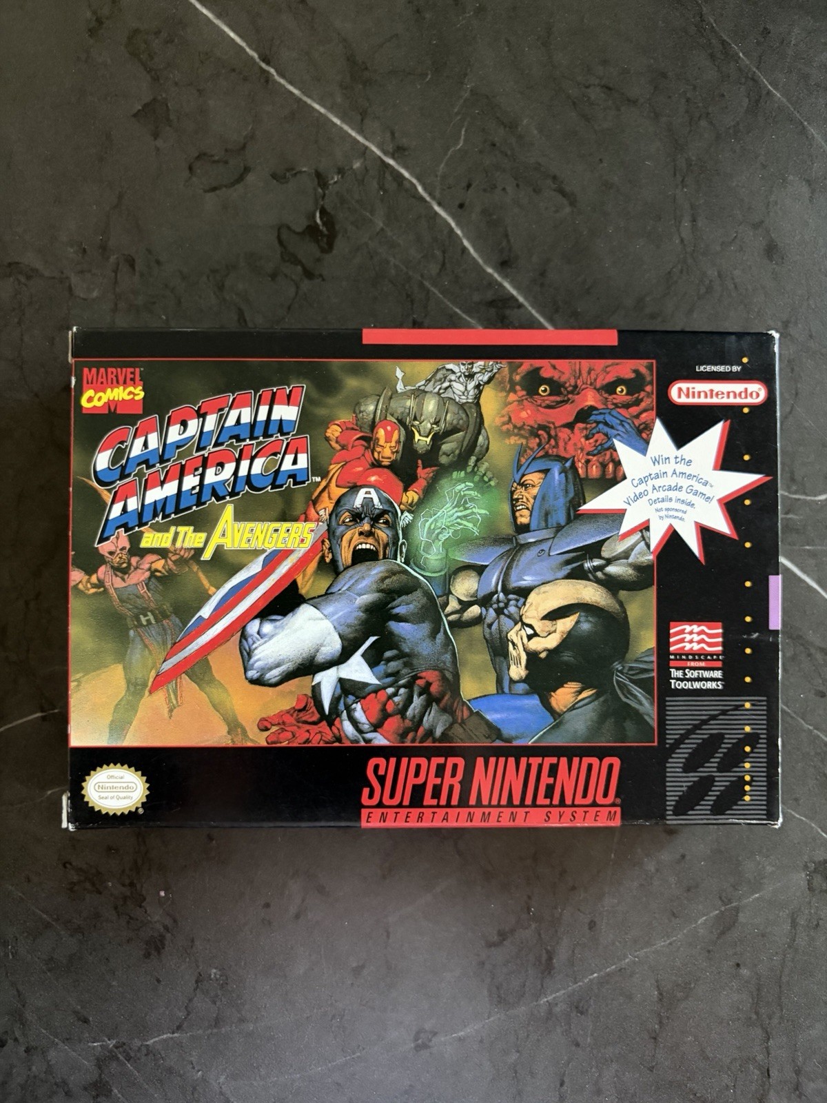 Captain America and The Avengers Super Nintendo SNES CIB W/ Poster Authentic