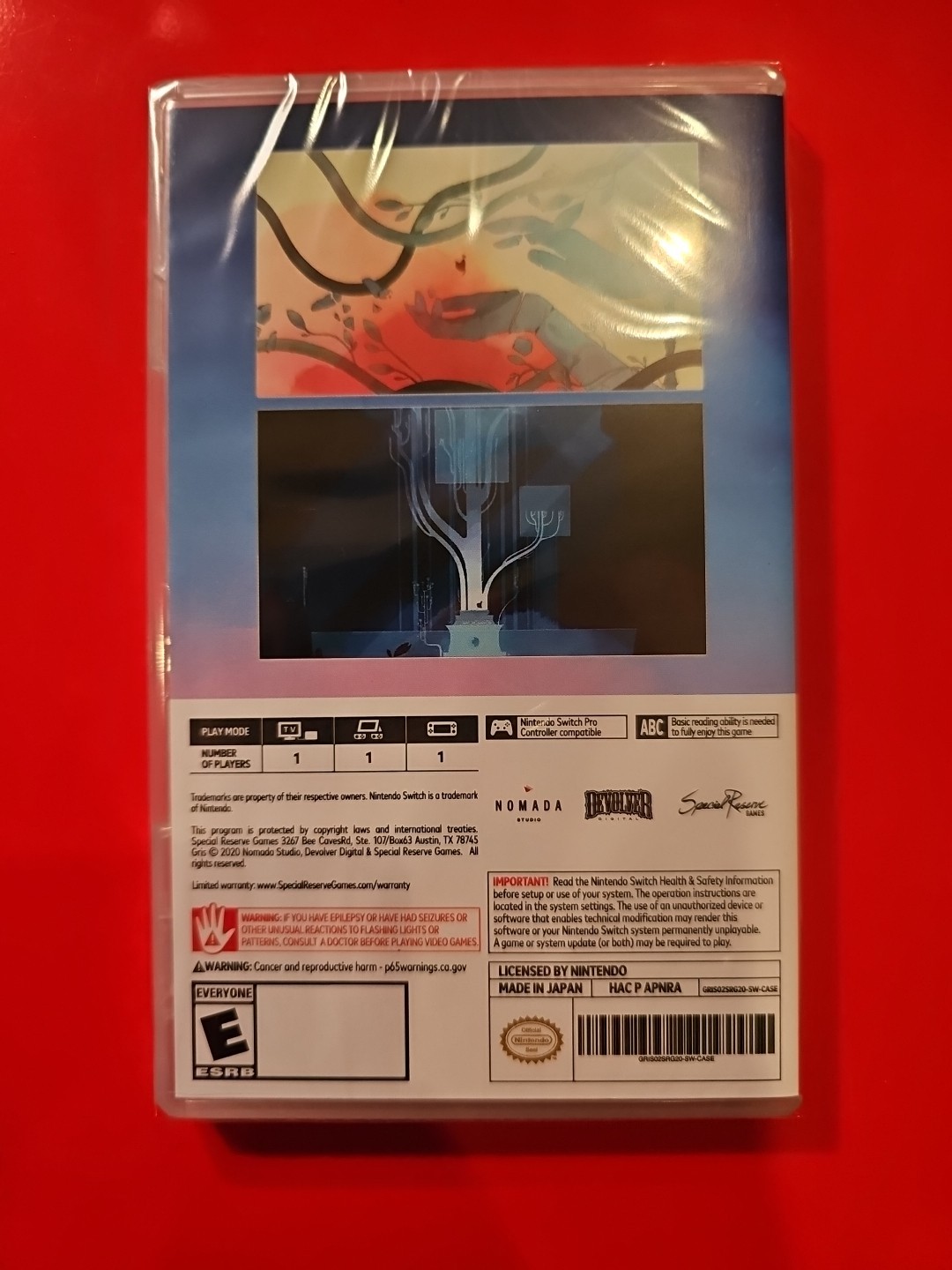 Gris Nintendo Switch 2020 w Slipcover NEW FACTORY SEALED Special Reserve Games