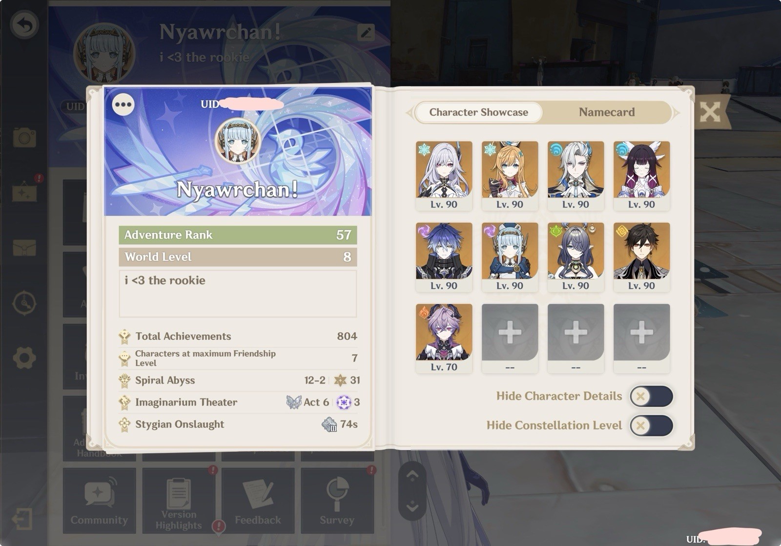 Asia Server AR 57 Account (Skirk, Columbina, etc) MESSAGE BEFORE BUYING PLS!!