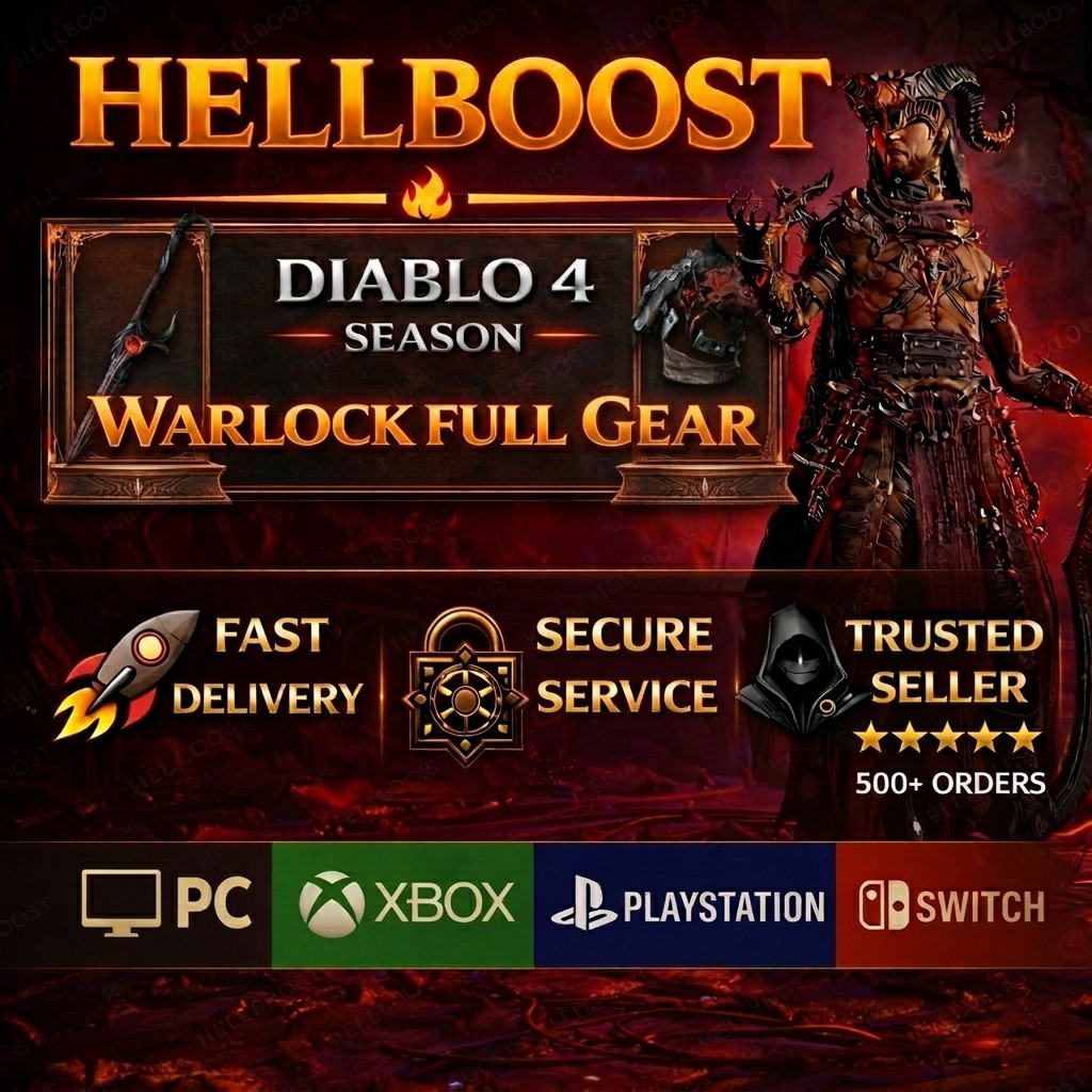 Diablo 4 Season 13💎WARLOCK Full GEAR + Set💎Lord of Hatred💎PS5 / PC / XBOX