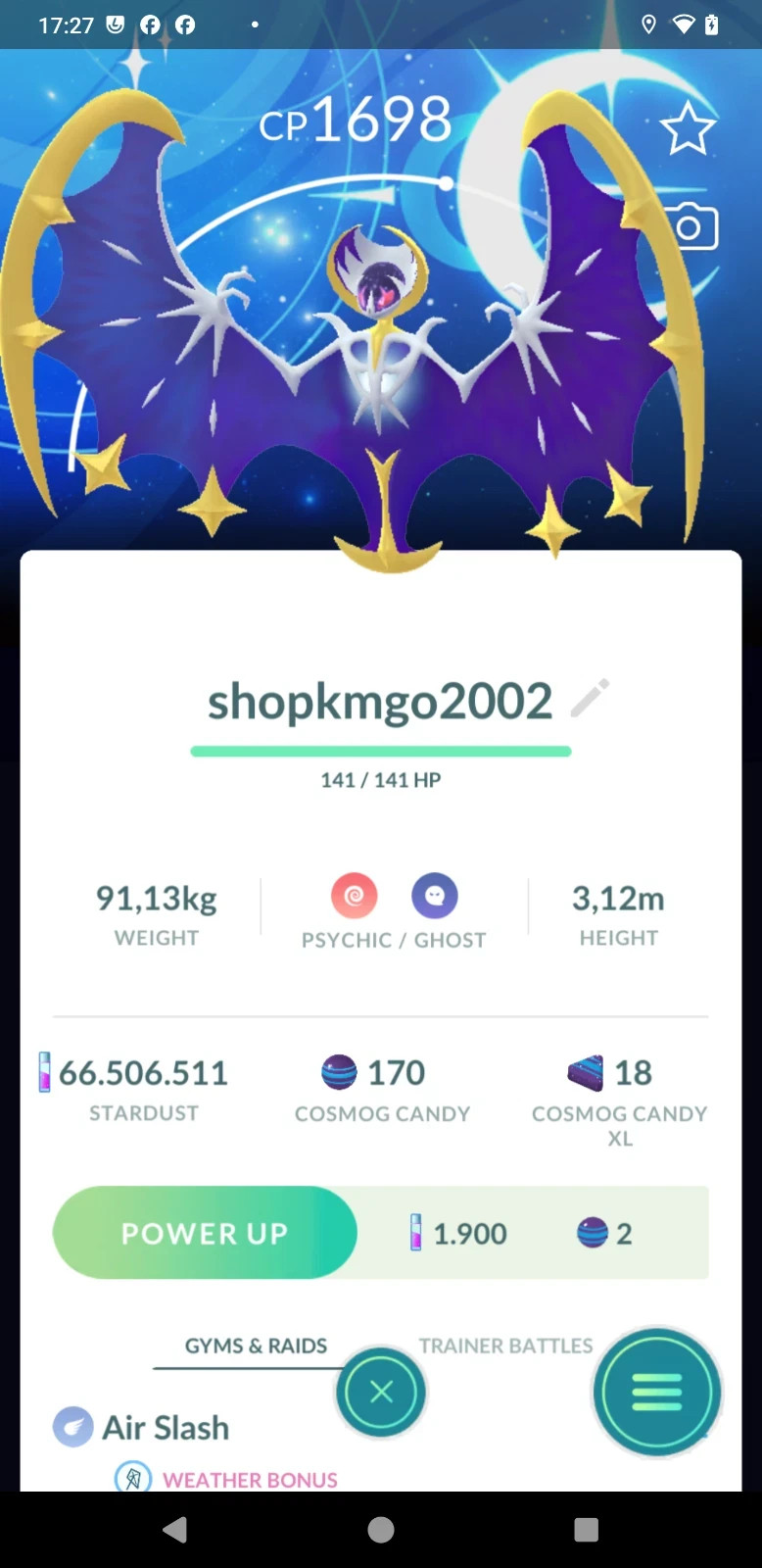 Pokémon Lunala Moon Special Background + trinket lucky