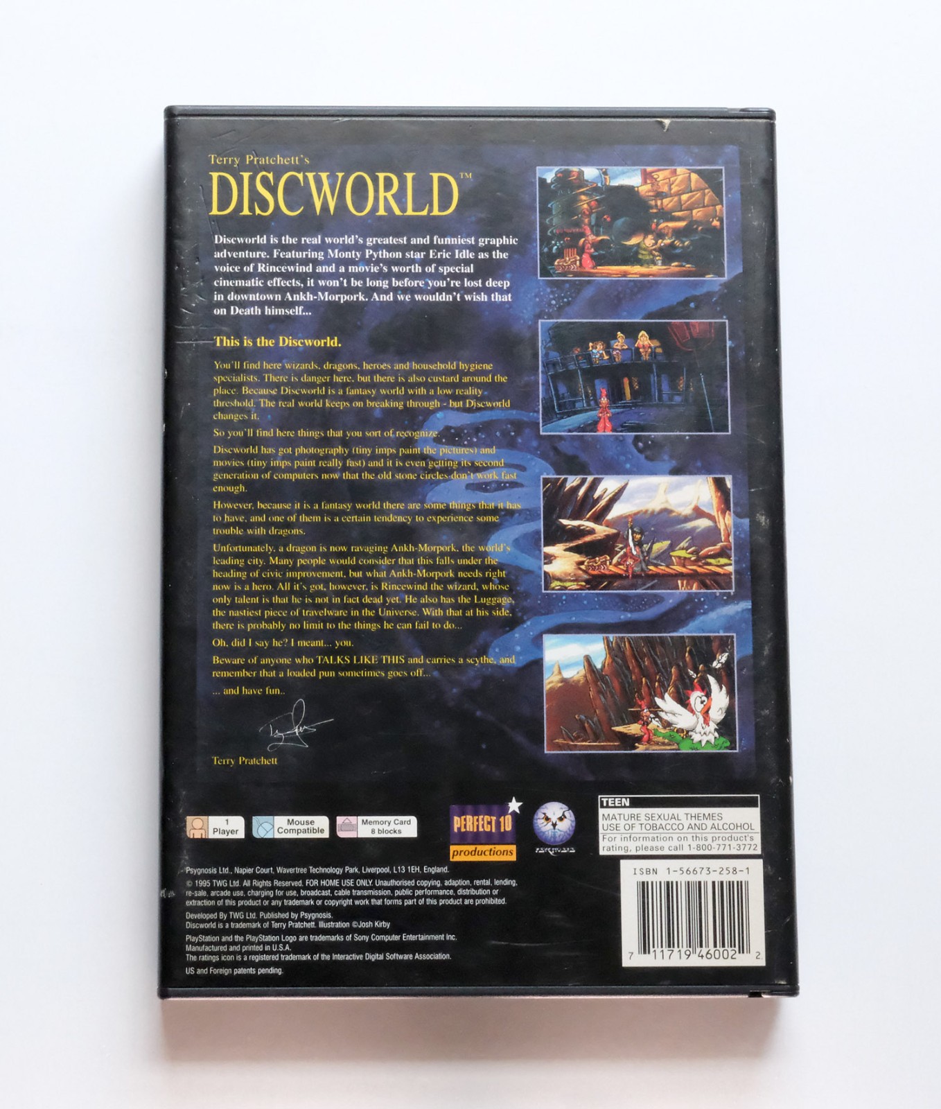 Discworld (Sony PlayStation 1, 1995) Long Box Case + Game Disc Only PS1