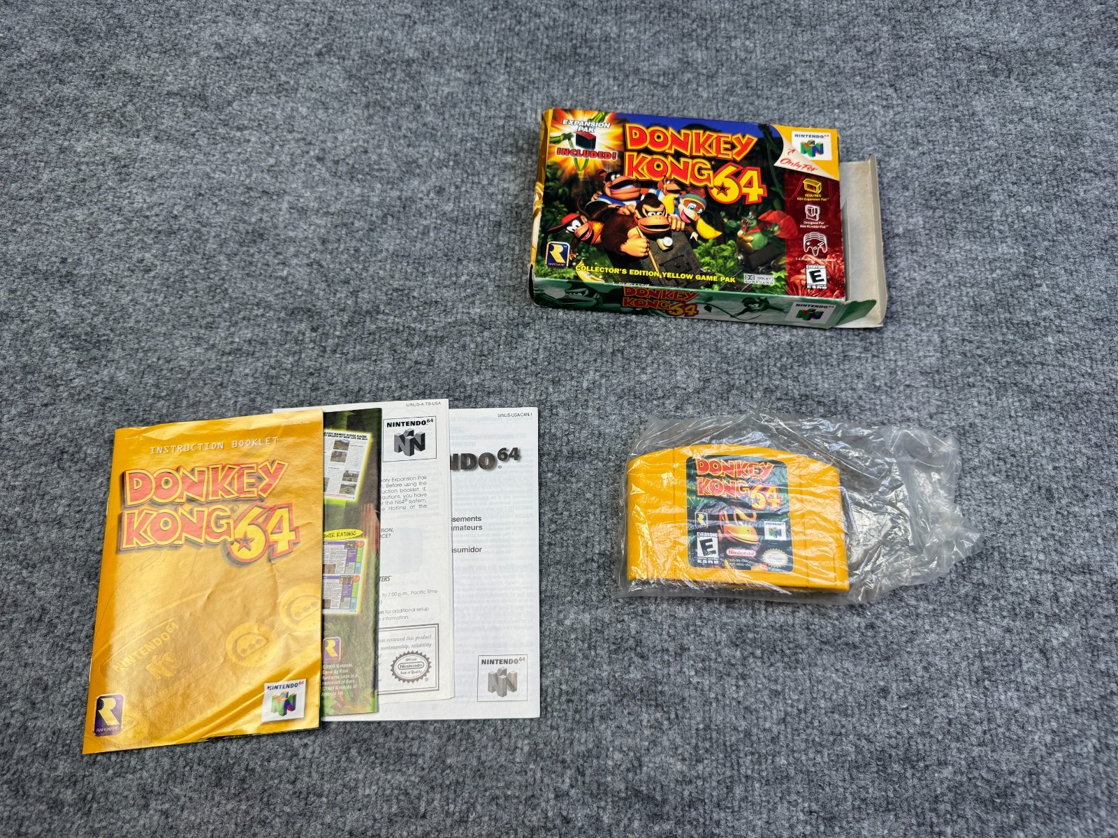DONKEY KONG 64 N64 NINTENDO 64 COMPLETE IN BOX No Expansion Pack