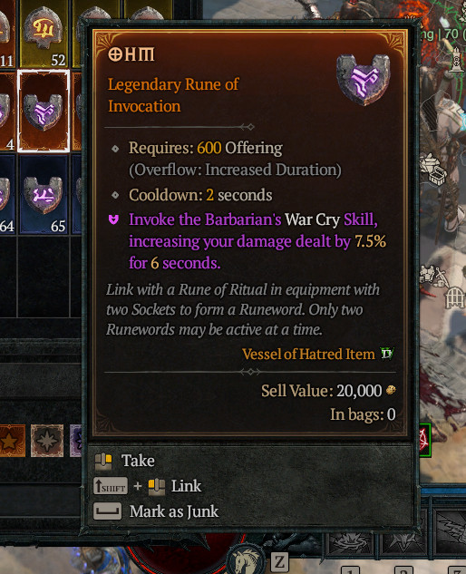 🔥DIABLO 4 OHM Rune – Softcore – Seasonal Or Eternal – Diablo IV
