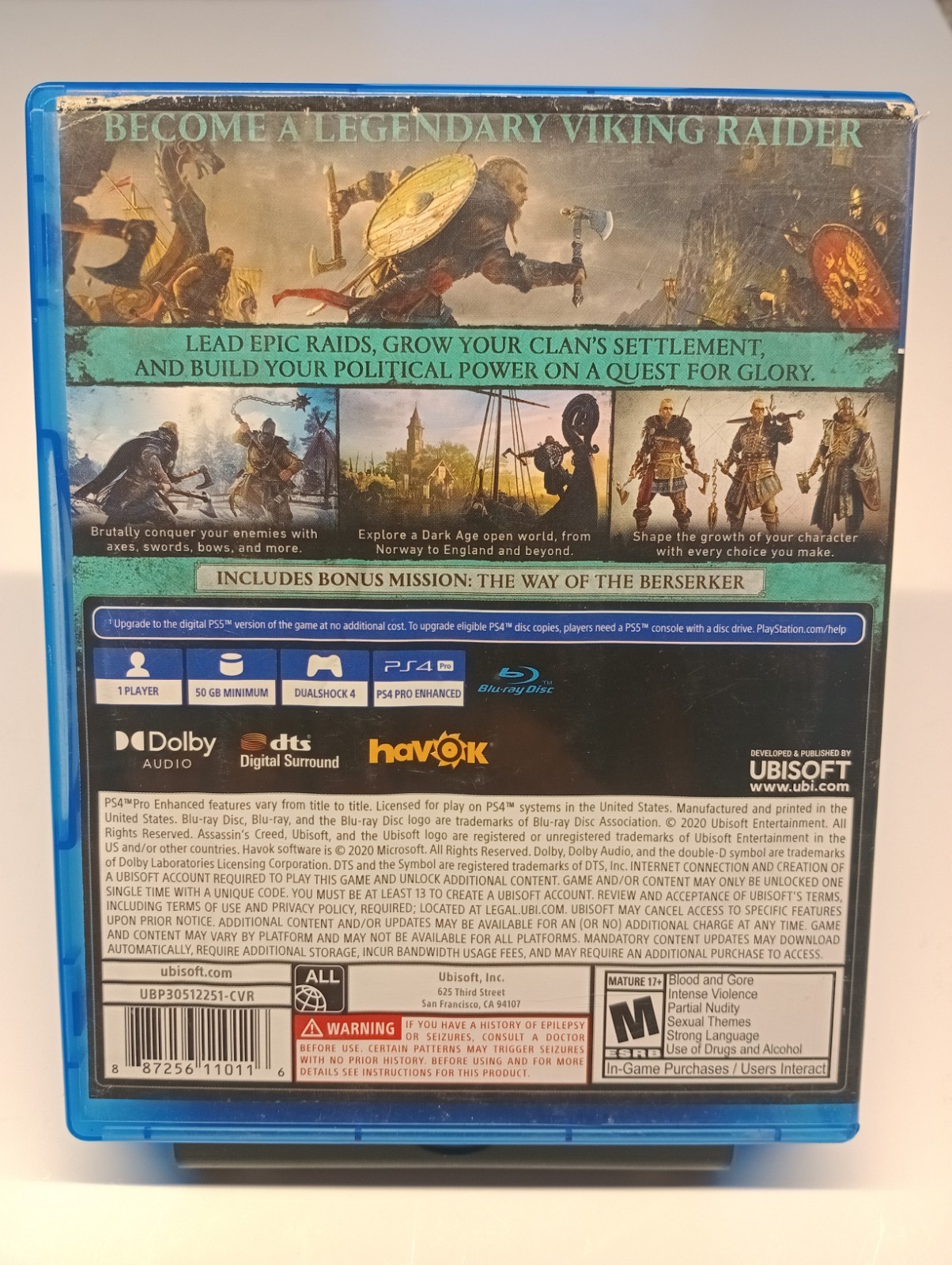 Ubisoft Assassin’s Creed Valhalla Sony PlayStation 4 PS5 Upgrade Available
