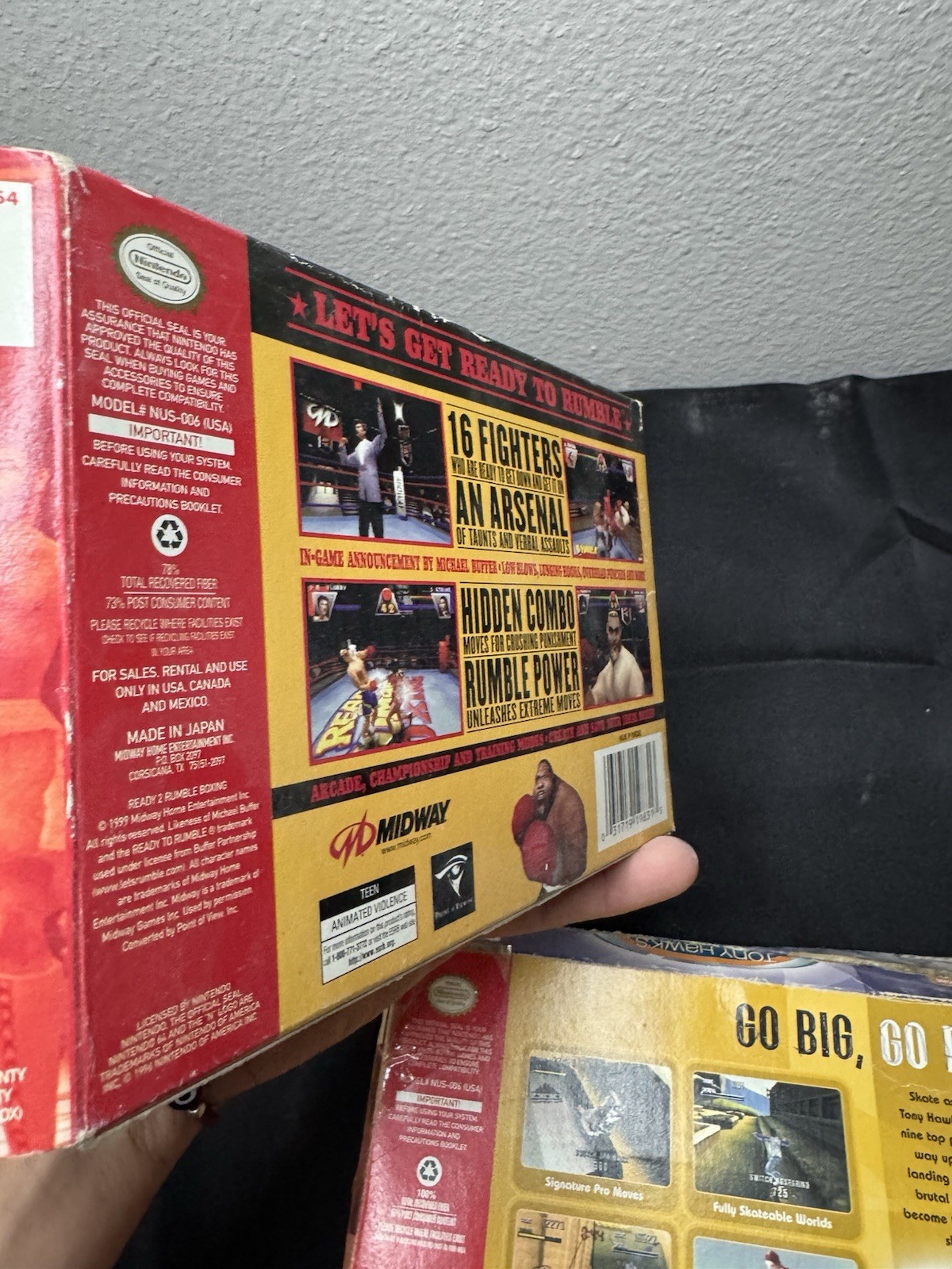 N64 Game Lot of 3 With Boxes/Damaged/Fair Condition- NoMercy, Tony Hawk, Ready2