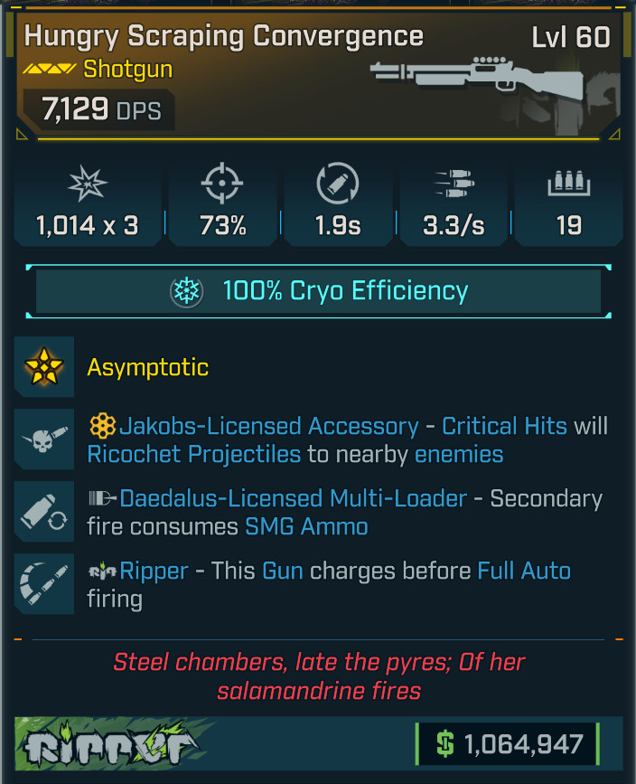 Borderlands 4 OP⭐CRYO HUNGRY CONVERGENCE SHOTGUN ⭐JAKOBS⭐SMG AMMO