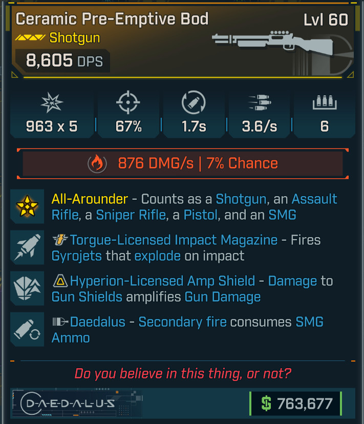 Borderlands 4 OP⭐ CERAMIC BOD SHOTGUN⭐INCENDIARY⭐ TORQUE IMPACT⭐ SMG AMMO