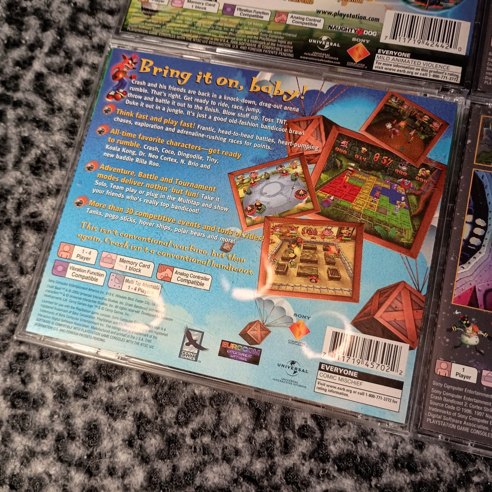 Lot (4) Crash Bandicoot 2 Bash Cortex Strikes Warped Holo Sony PS1 *Tested* – VG