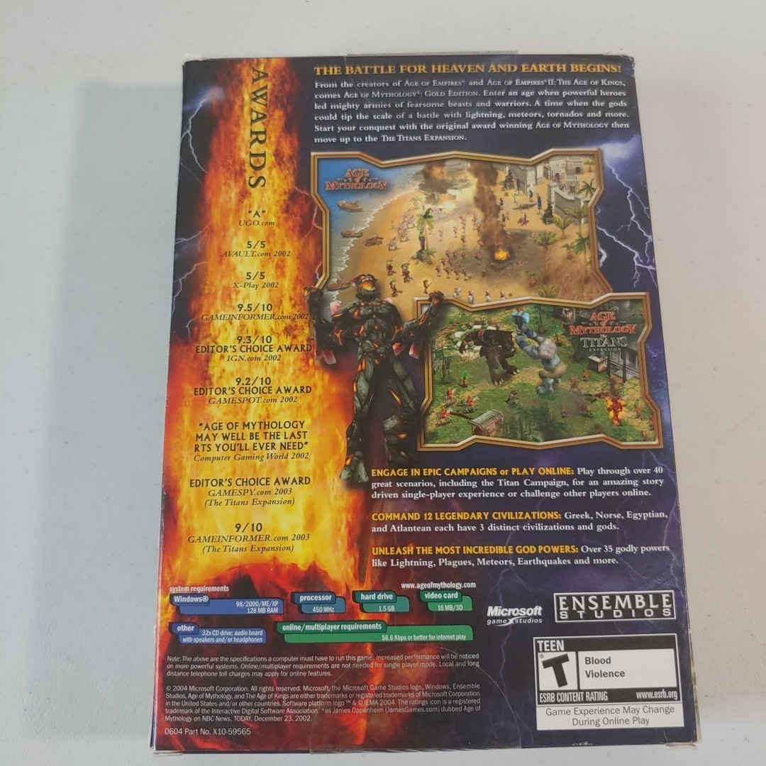 Lot Of 5 PC Games Age of Mythology, Titans Expansion Age Of Empires 3, Ghost Rec