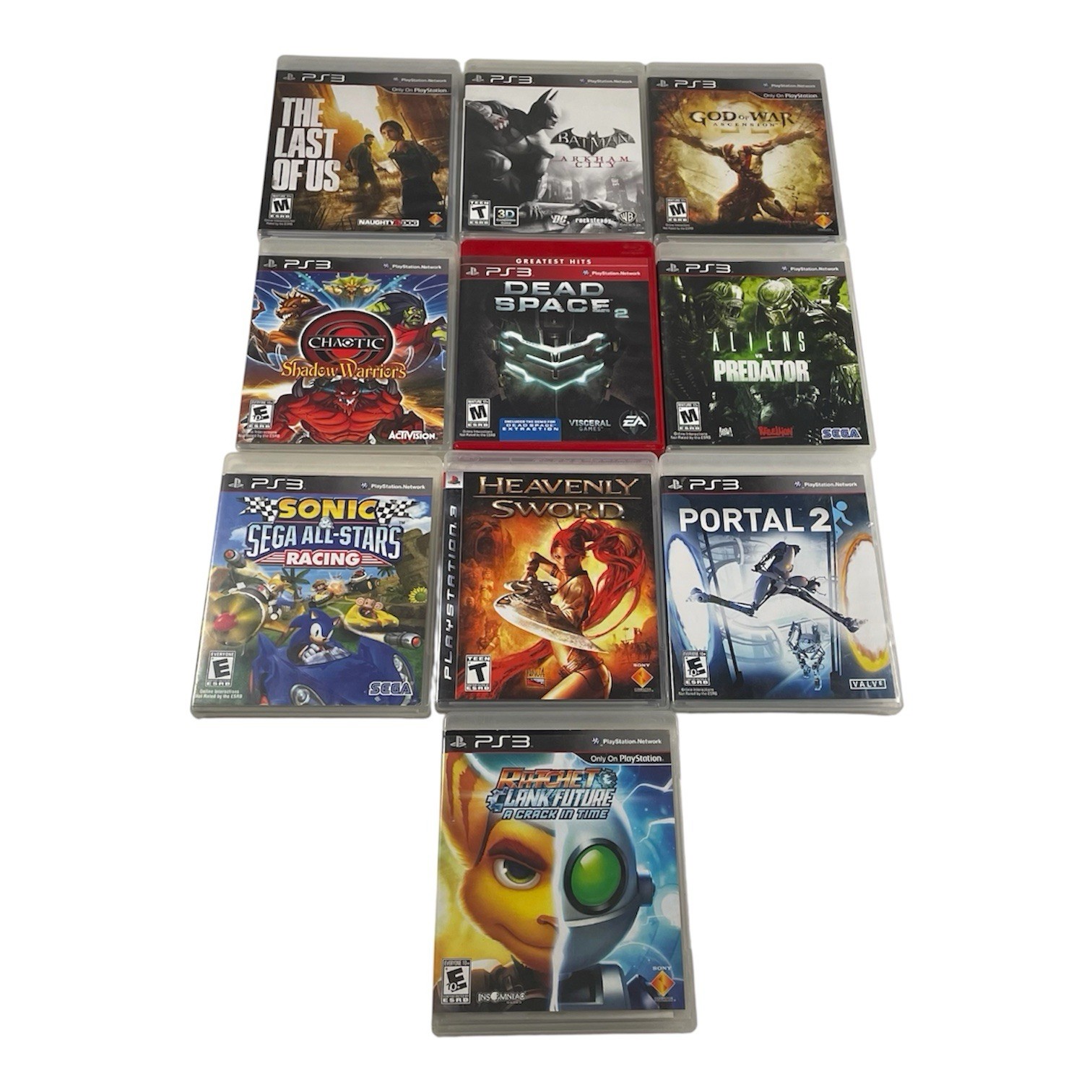 PS3 Game Lot Of 10 Various Titles Batman God Of War Sonic Heavenly Sword