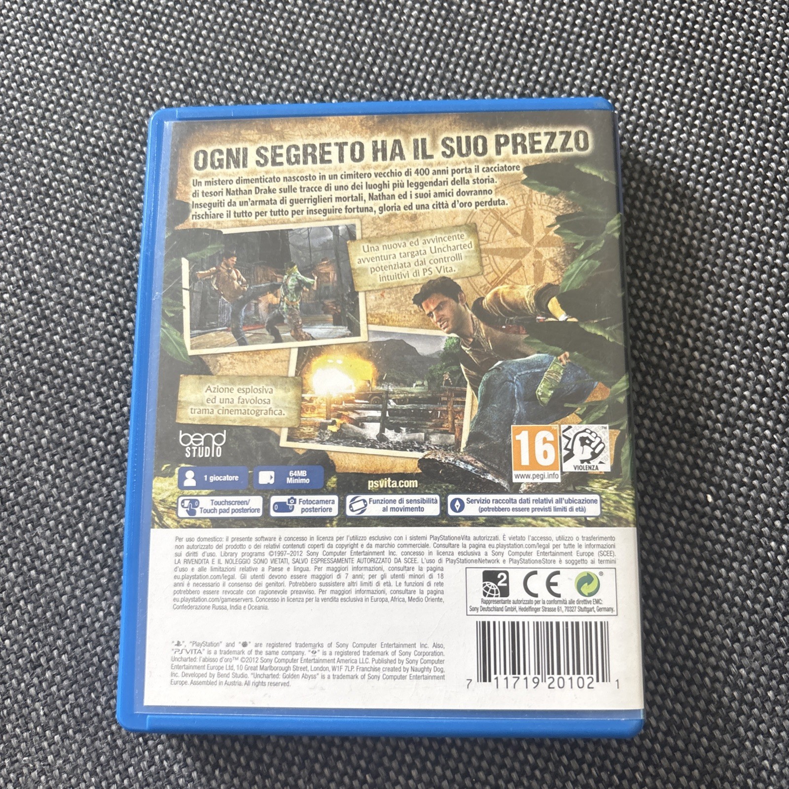Uncharted Golden Abyss Ps Vita Artwork And Case ONLY NO GAME INCLUDED