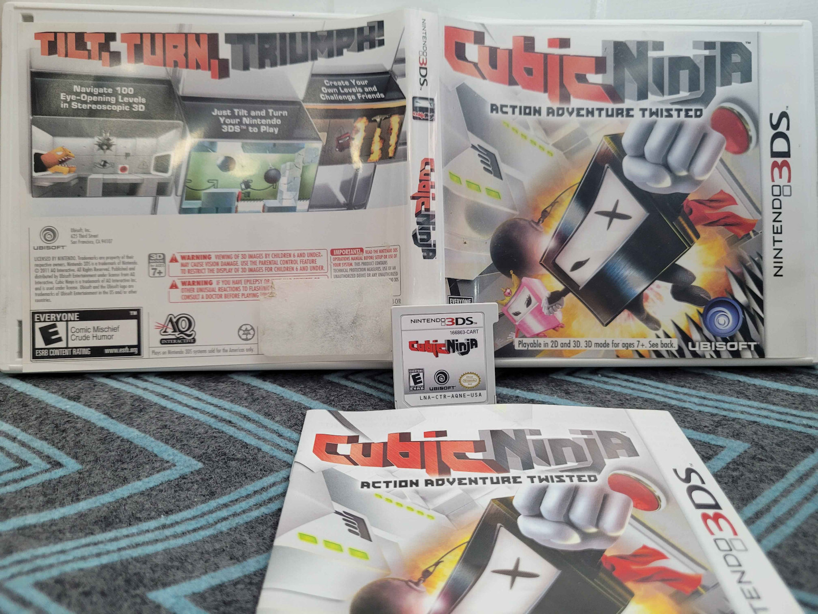 Cubic Ninja (Nintendo 3DS, 2011, Tested and Working)