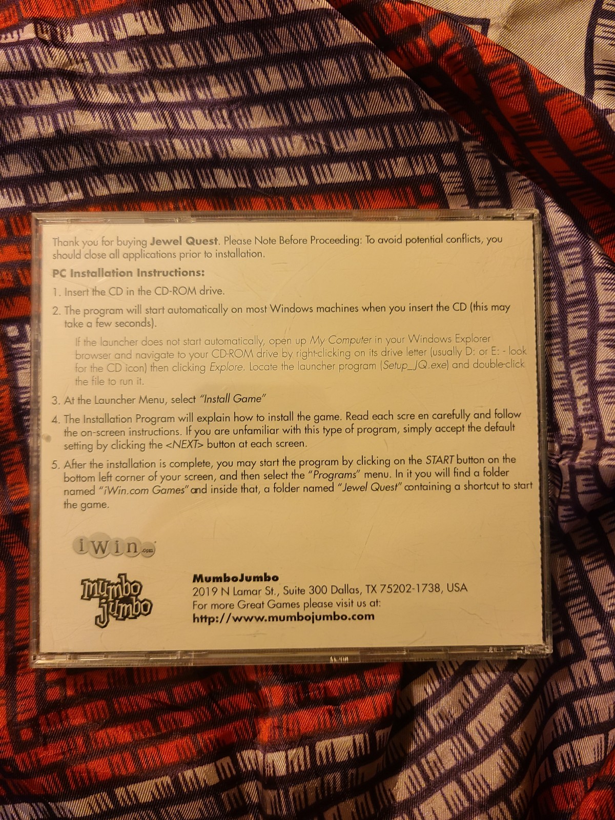 Jewel Quest PC CD-ROM Video Game Puzzle Casual iWin Mumbo Jumbo