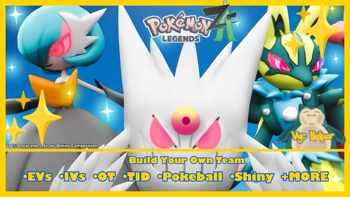 CUSTOM POKEMON LEGENDS-ZA TEAM🟩⬛️✨SHINY – READ DESCRIPTION 🟩⬛️✨ LEGIT✅