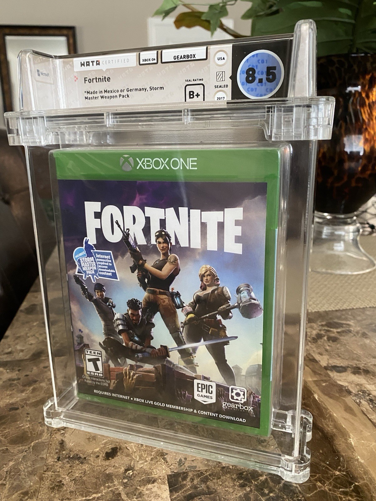 Fortnite 2017 Xbox One New Factory Sealed Game Graded WATA 8.5B+ Epic Games Rare