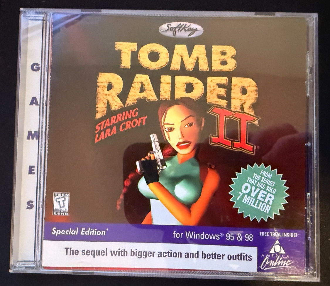 Vintage 1998 SoftKey Lara Croft Tom Raider II CD-ROM Win 95/98 Special Edition