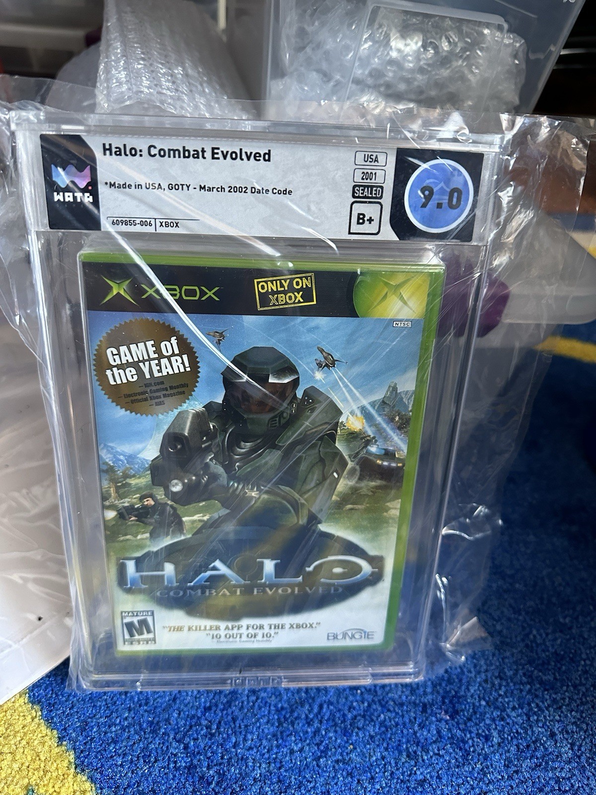 Halo Combat Evolved Microsoft Xbox Holo Foil Label Sealed New PSA 9.0 B+