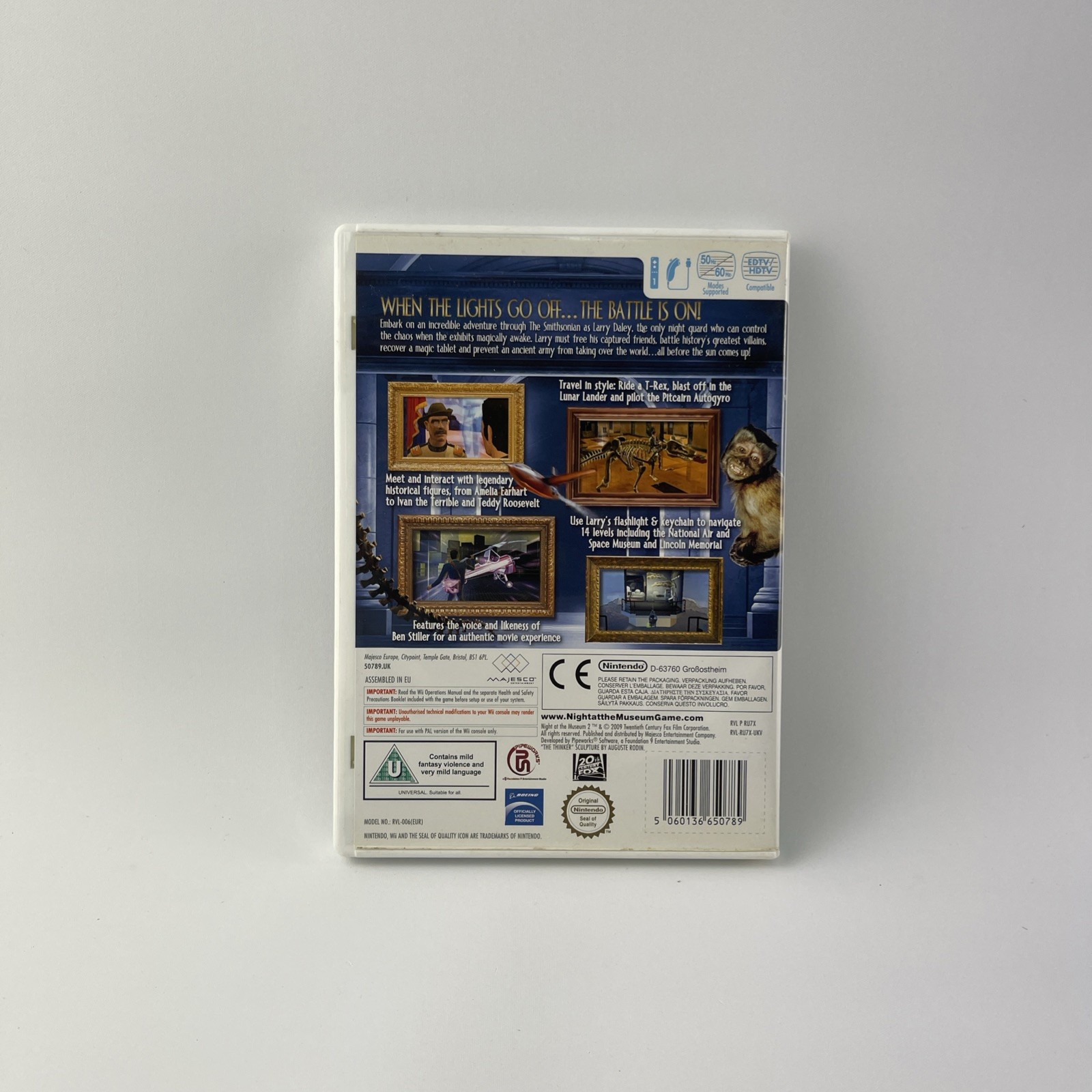 Night at the Museum 2 The Video game -Nintendo Wii Manual PAL – Tracked Postage