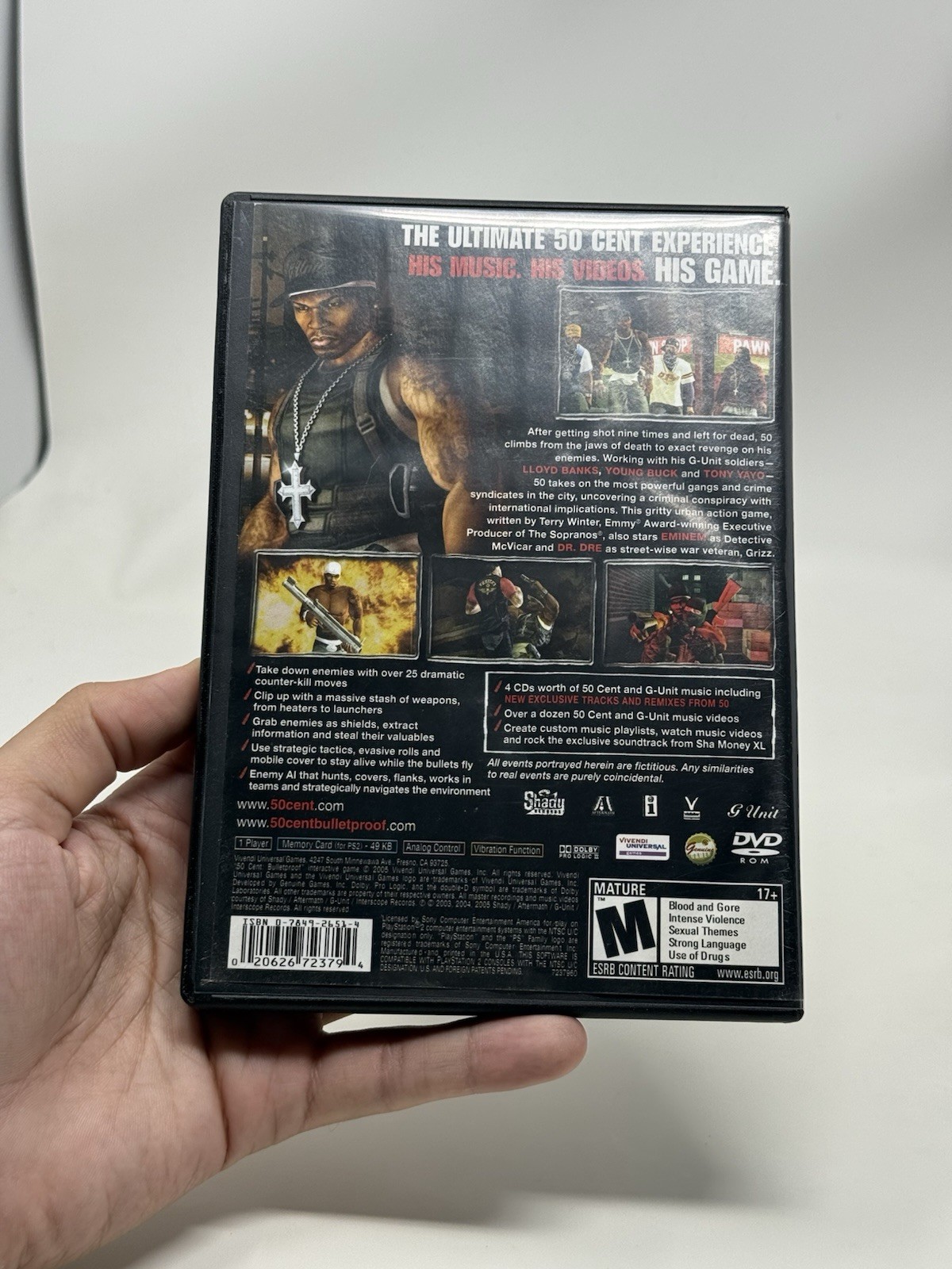 50 Cent Bulletproof PS2 PlayStation 2 Complete CIB Black Label Pristine Disc
