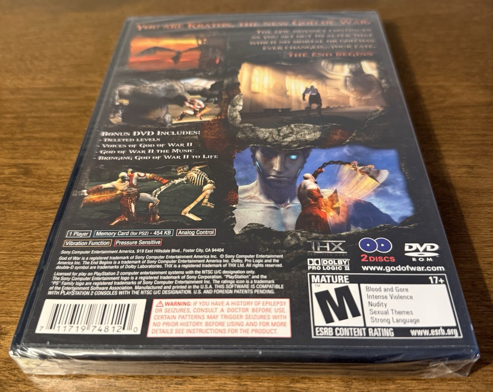 God of War II (Sony PlayStation 2, 2007) Two Disc Set Brand New Sealed No Tears