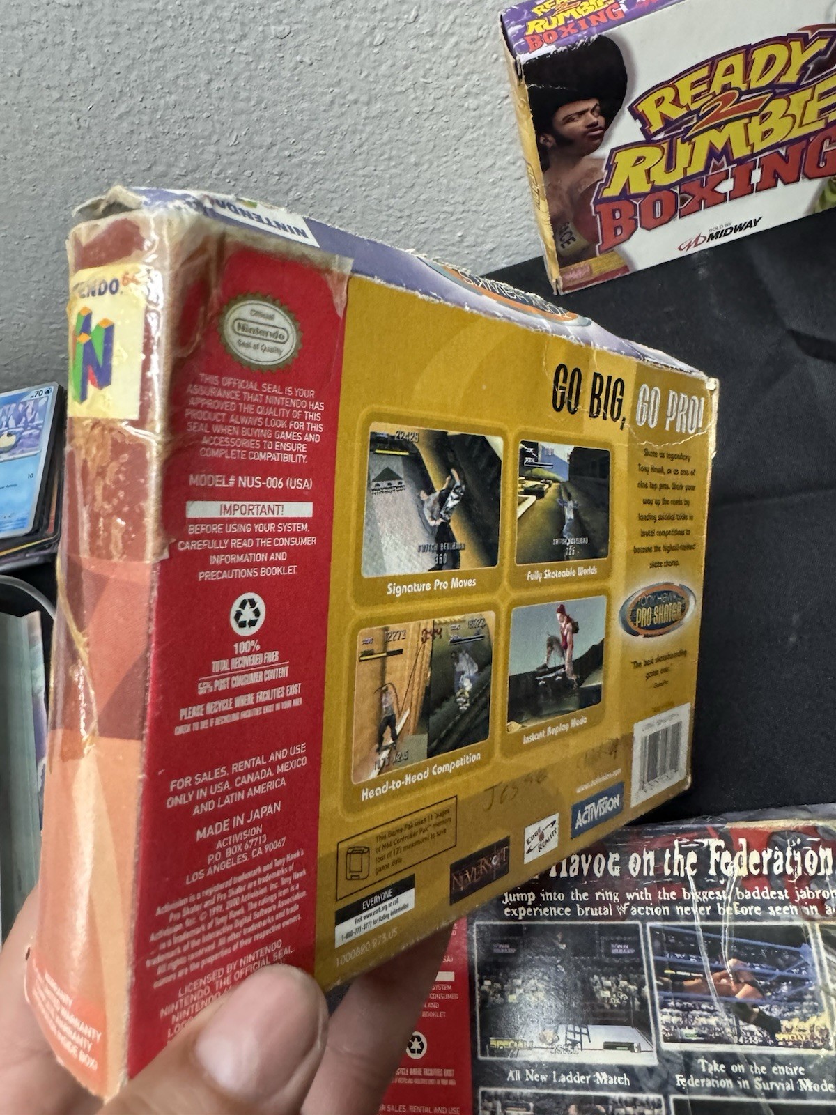 N64 Game Lot of 3 With Boxes/Damaged/Fair Condition- NoMercy, Tony Hawk, Ready2