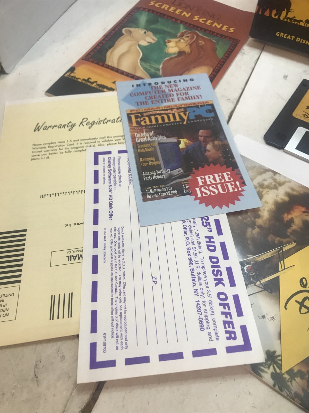 Disney Lion King Screen Scenes for Windows 3.1 – 3.5″ Floppy Disks, 1994 Vintage