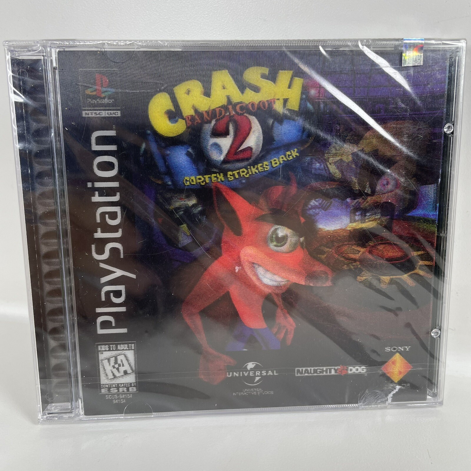 1997 Crash Bandicoot 2 Cortex Strikes Back 3D HOLO Ps1 Factory Sealed *Read*