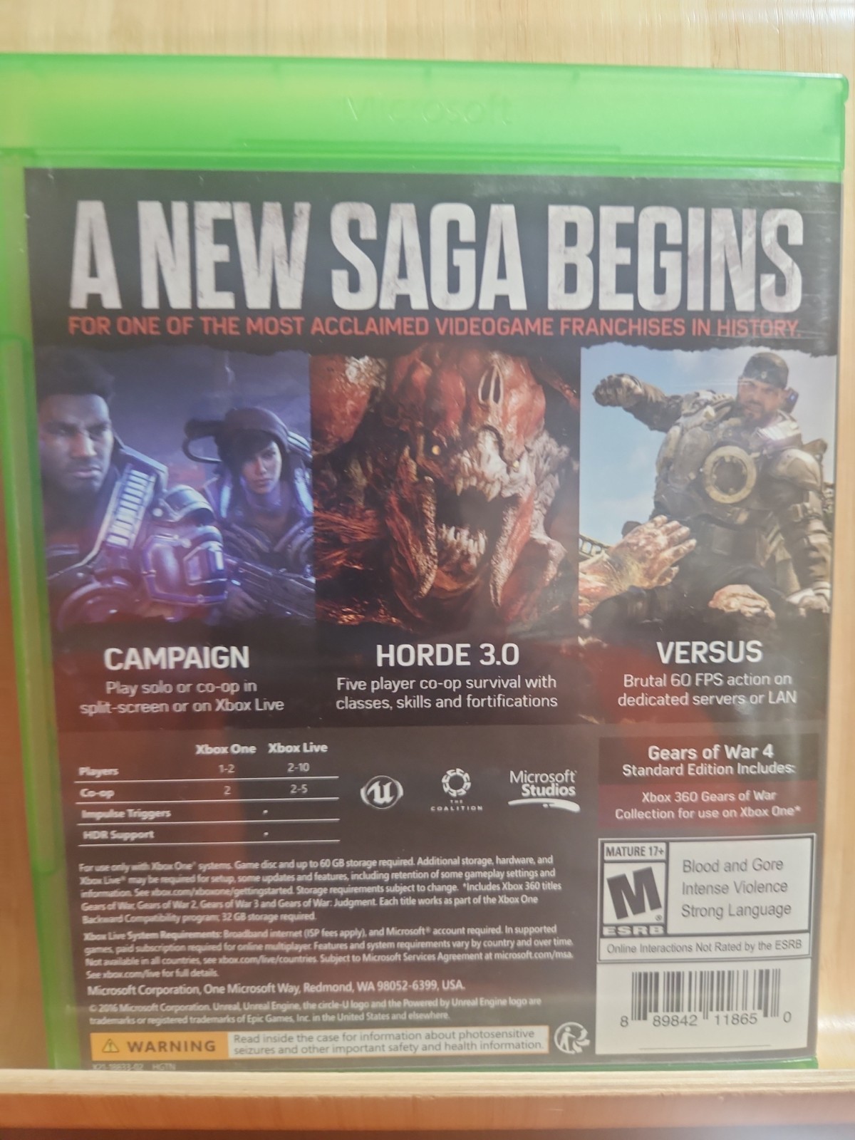 Gears of War 4 (Xbox One, 2016) Tested Preowned