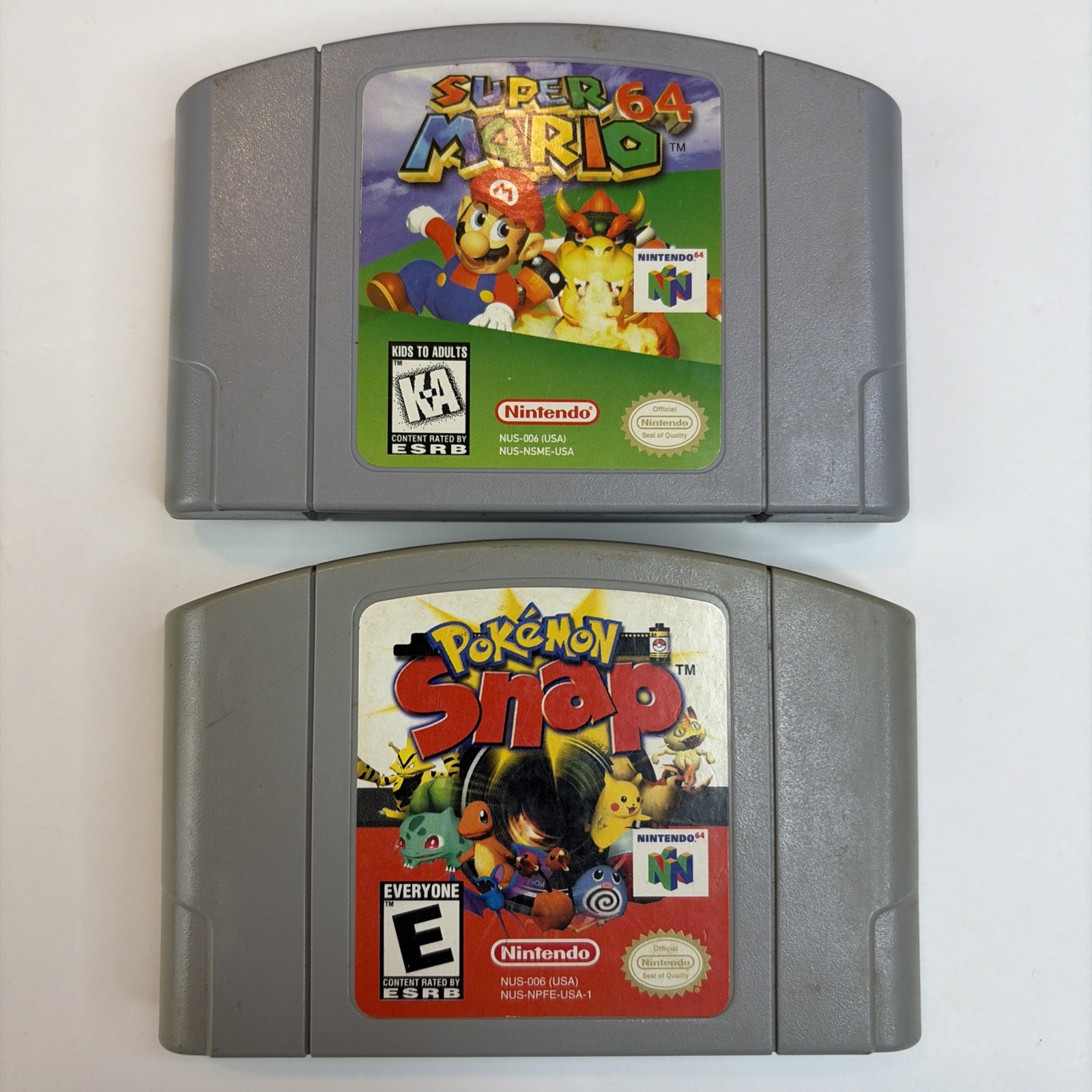 Pokemon Snap + Super Mario Nintendo 64 N64 Authentic Lot Original Genuine Carts