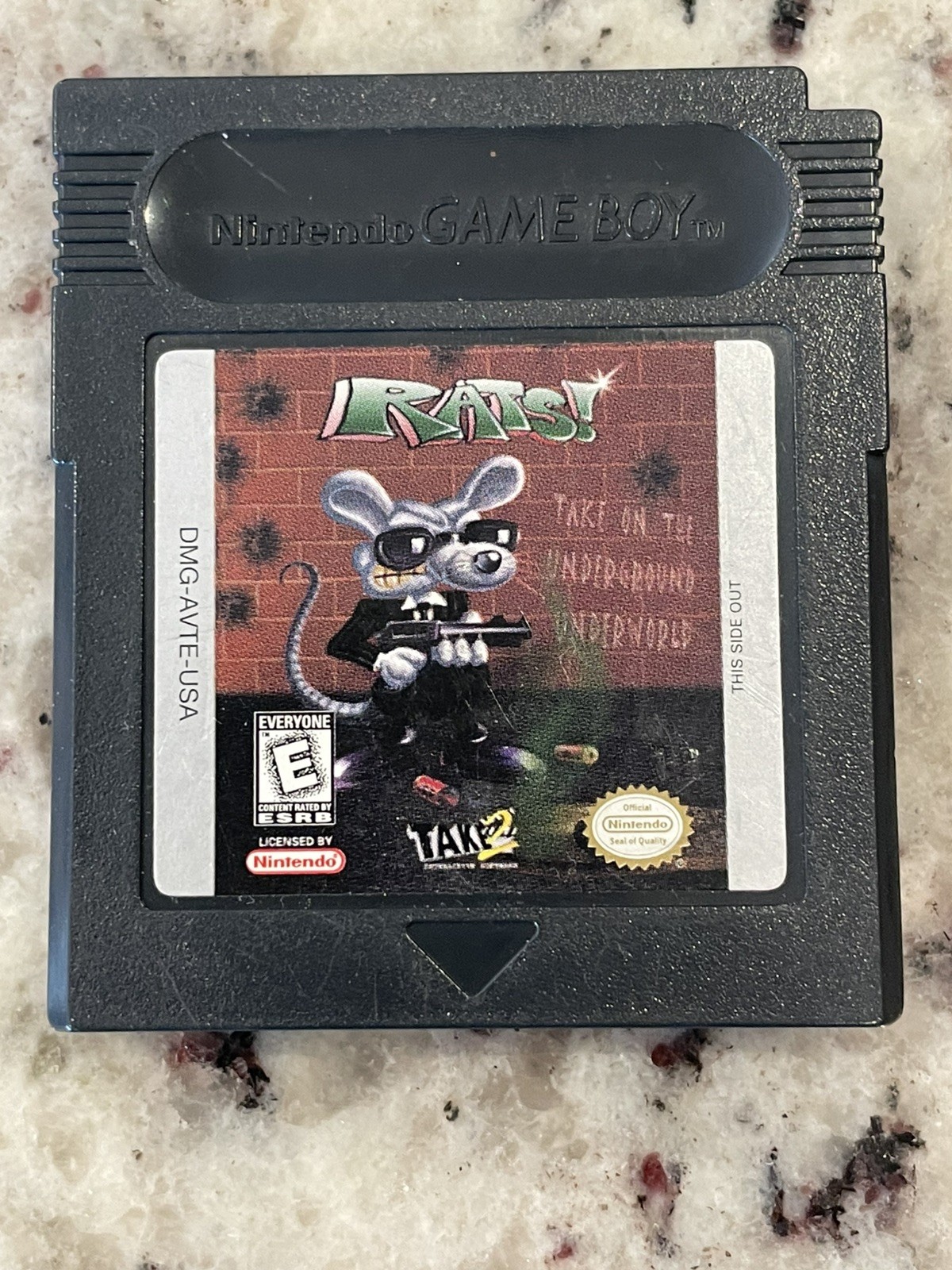 Nintendo Game Boy Color Rats! Authentic Official Tested & Working GBC Take2 1999