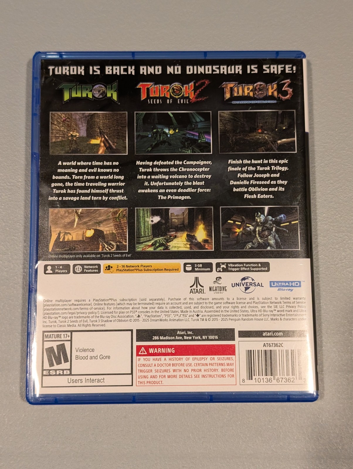 Turok 1, 2, 3 Trilogy Bundle (PlayStation 5 PS5) Tested & Working