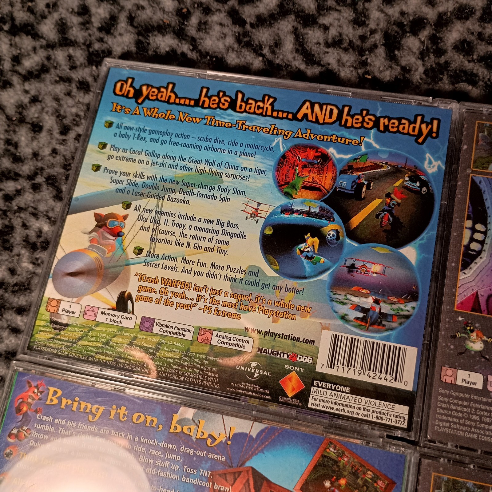 Lot (4) Crash Bandicoot 2 Bash Cortex Strikes Warped Holo Sony PS1 *Tested* – VG