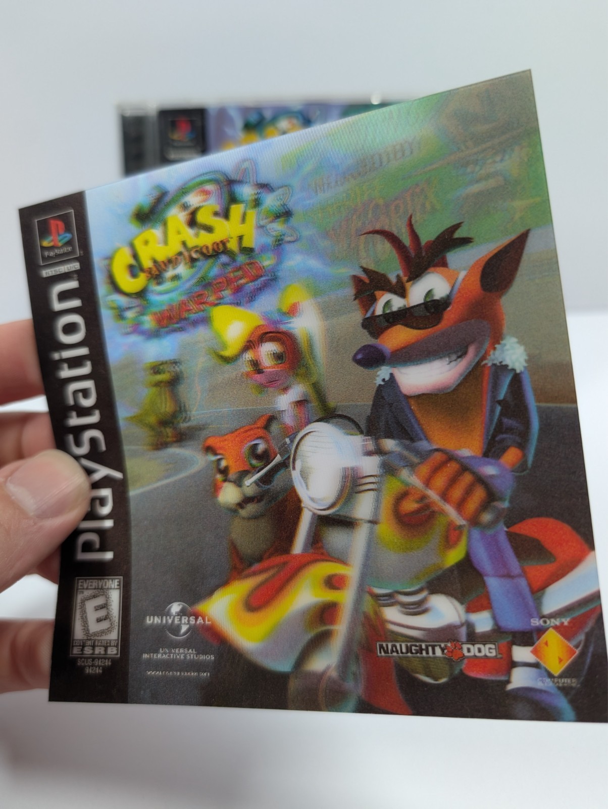 Crash Bandicoot 3 Warped PS1 Playstation 1 Lenticular Insert Holo Black Label