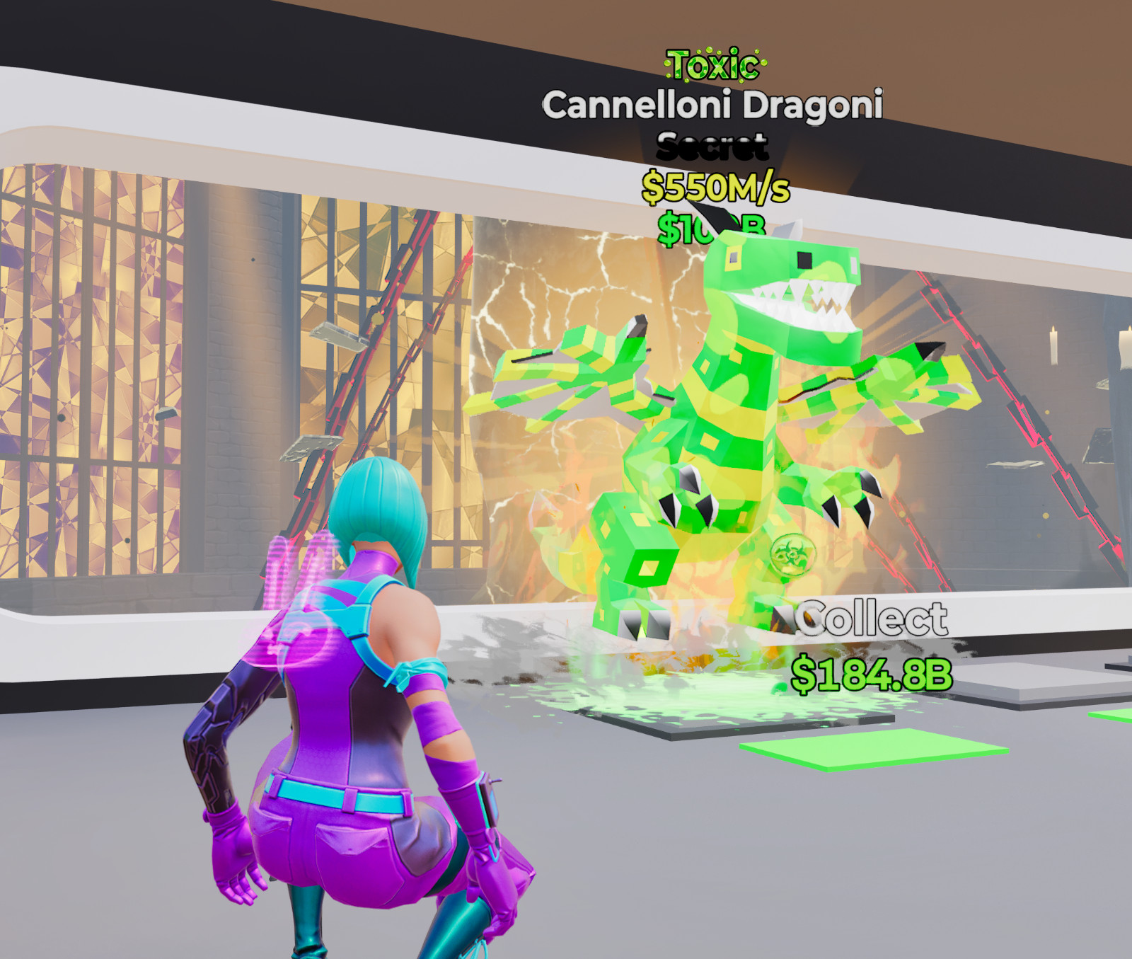 (rare walkout) Toxic Cannelloni Dragoni; Fortnite steal the brainrot