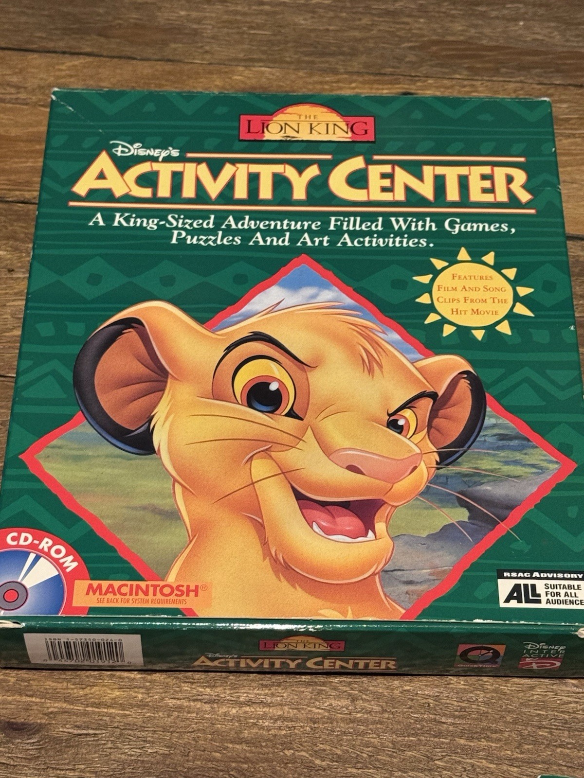 Disneys The Lion King Activity Center PC Game 1995 CD-Rom Windows Macintosh CIB
