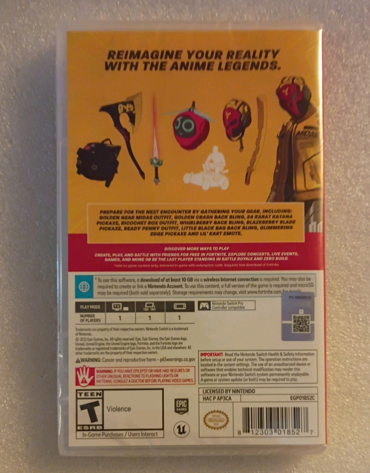 Fortnite Anime Legends Game Add-On – Switch No Card – COB – NEW SEALED