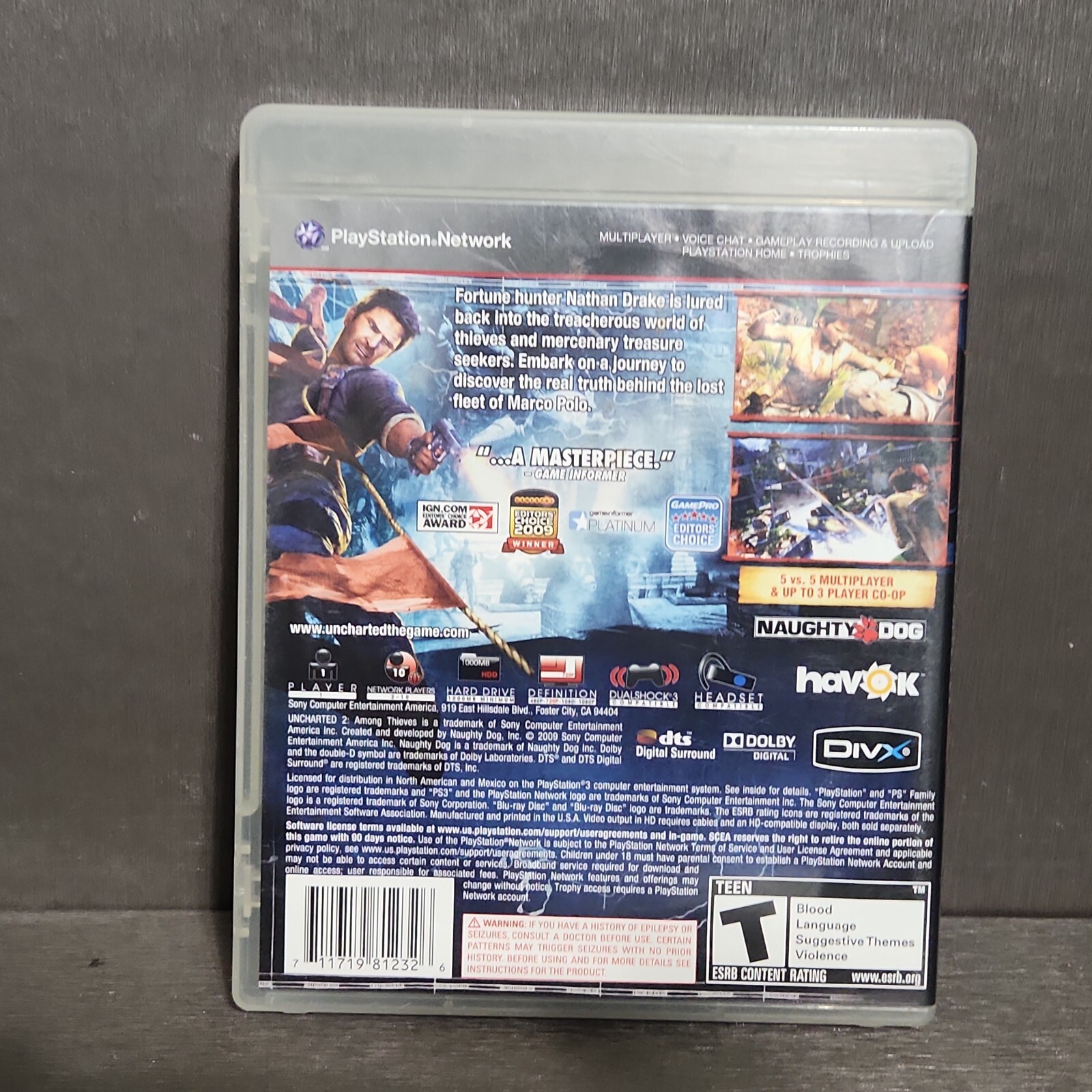 Uncharted 2 Among Thieves PlayStation 3 PS3 Game CIB