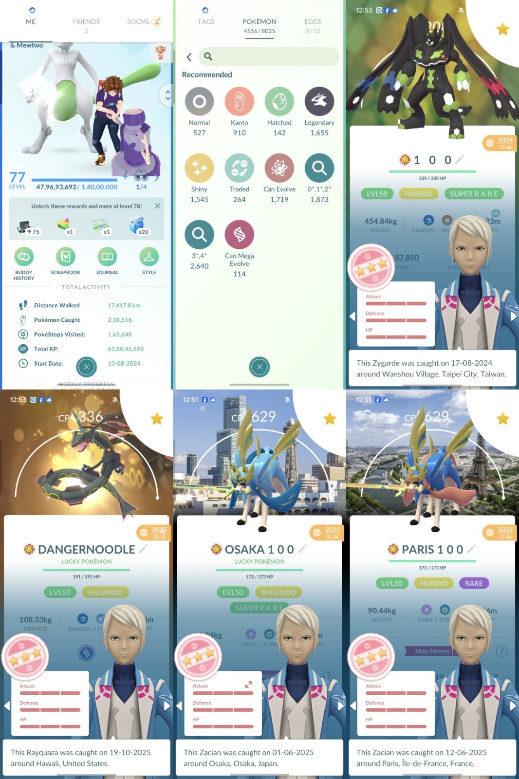 Level 77 Acc Super Stacked Rare Acc 500 Shiny Legendary 120+ Hundo Legendary