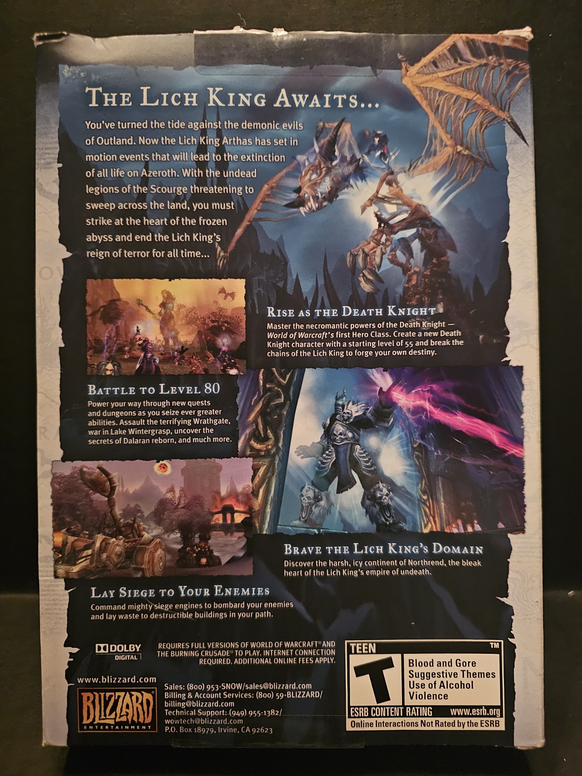 World of Warcraft Wrath of the Lich King PC DVD Expansion Set Complete in Box