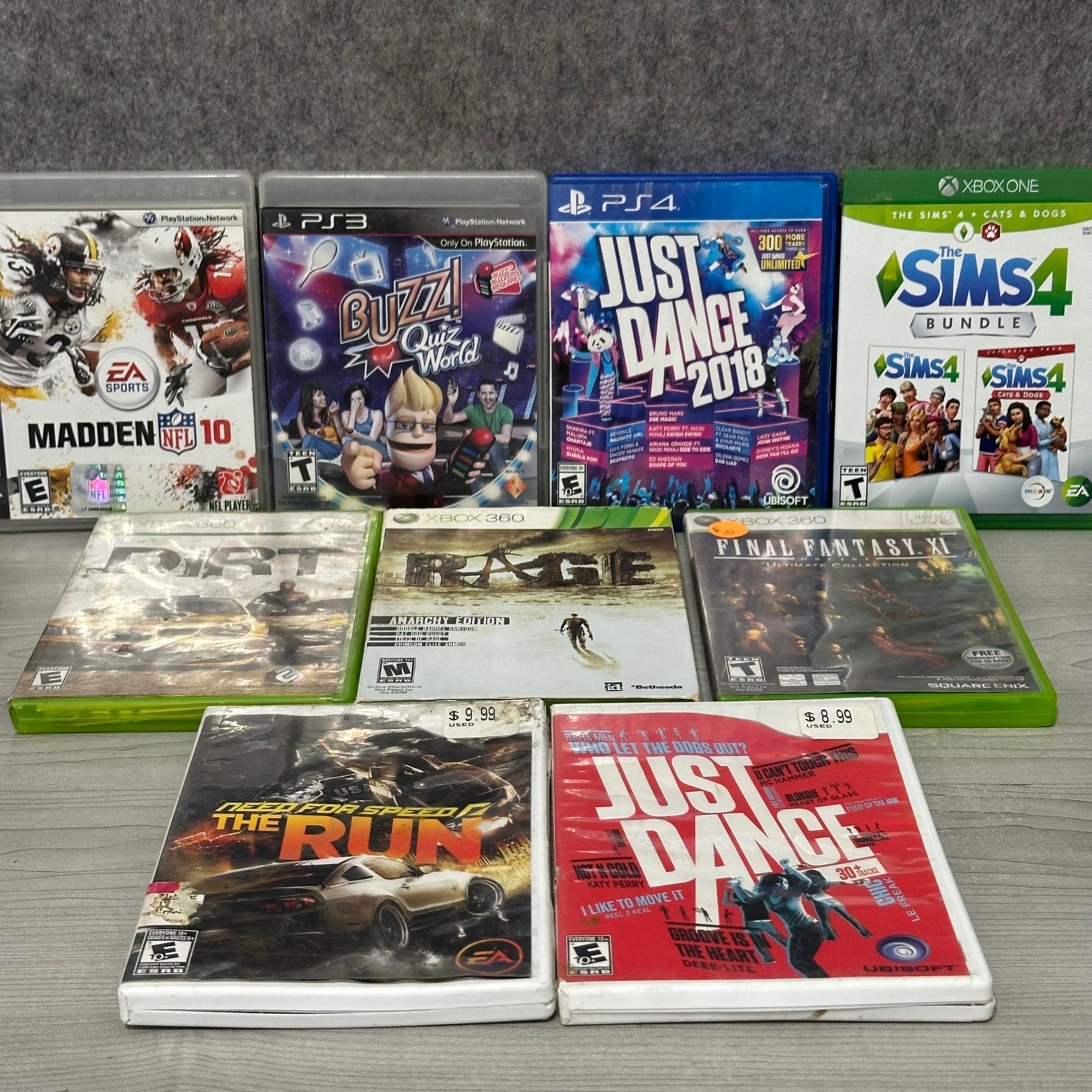 Mixed Video Game Lot 9 Games PS3 PS4 Xbox One 360 Wii Madden Sims Final Fantasy