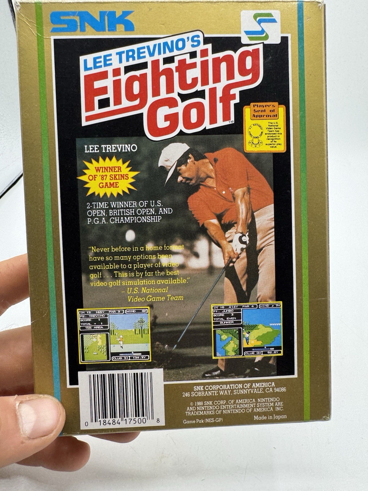 Lee Trevinos Fighting Golf NES Nintendo Game With Original Box No Manul
