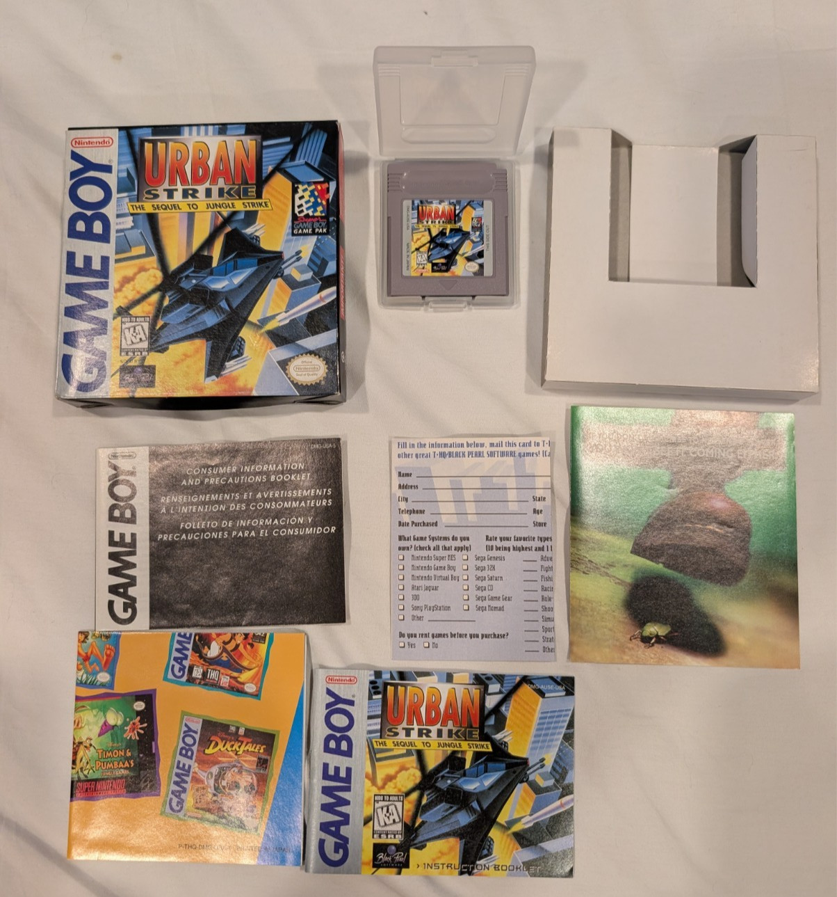 Nintendo GameBoy Urban Strike CIB with Inserts Box TESTED