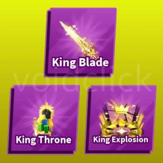 Roblox In-Game Item Digital Content: King Blade, King Throne & King Explosion
