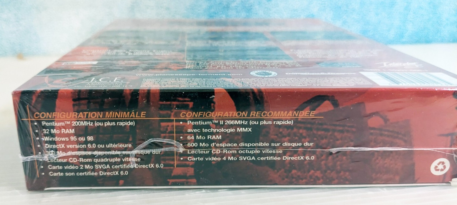 Planescape Torment PC Big Box Windows 98 D&D RPG French Version Black Isle 2000